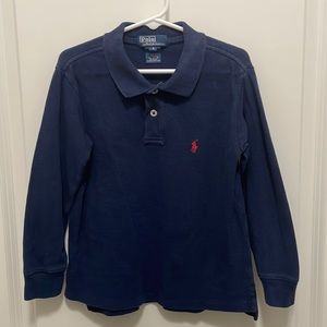 Polo by Ralph Lauren navy blue pique 2 button polo boys size 4T